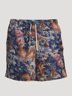 Swim Trunks Forest Print
