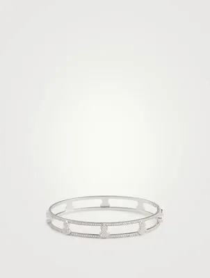 Wulu 18K White Gold Bangle Bracelet With Diamonds