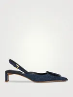 Les Duelo Denim Slingback Pumps