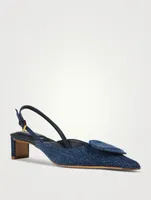 Les Duelo Denim Slingback Pumps