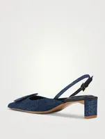 Les Duelo Denim Slingback Pumps