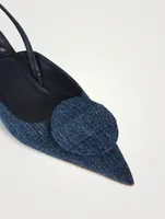 Les Duelo Denim Slingback Pumps