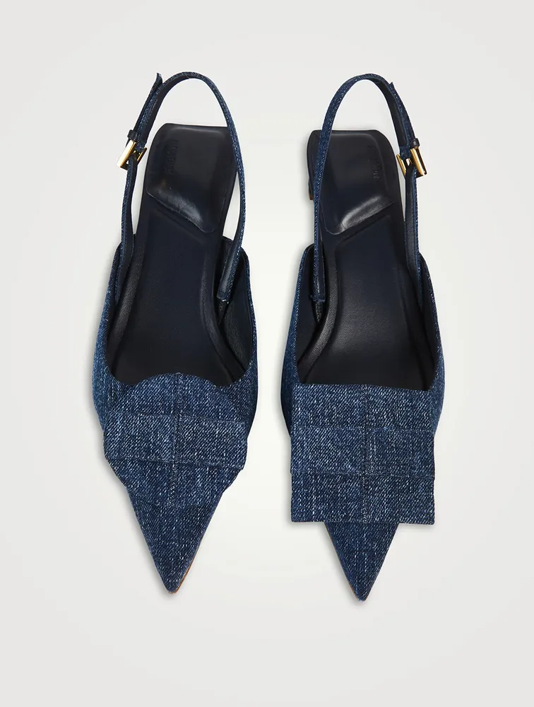 Les Duelo Denim Slingback Pumps