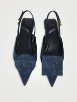 Les Duelo Denim Slingback Pumps