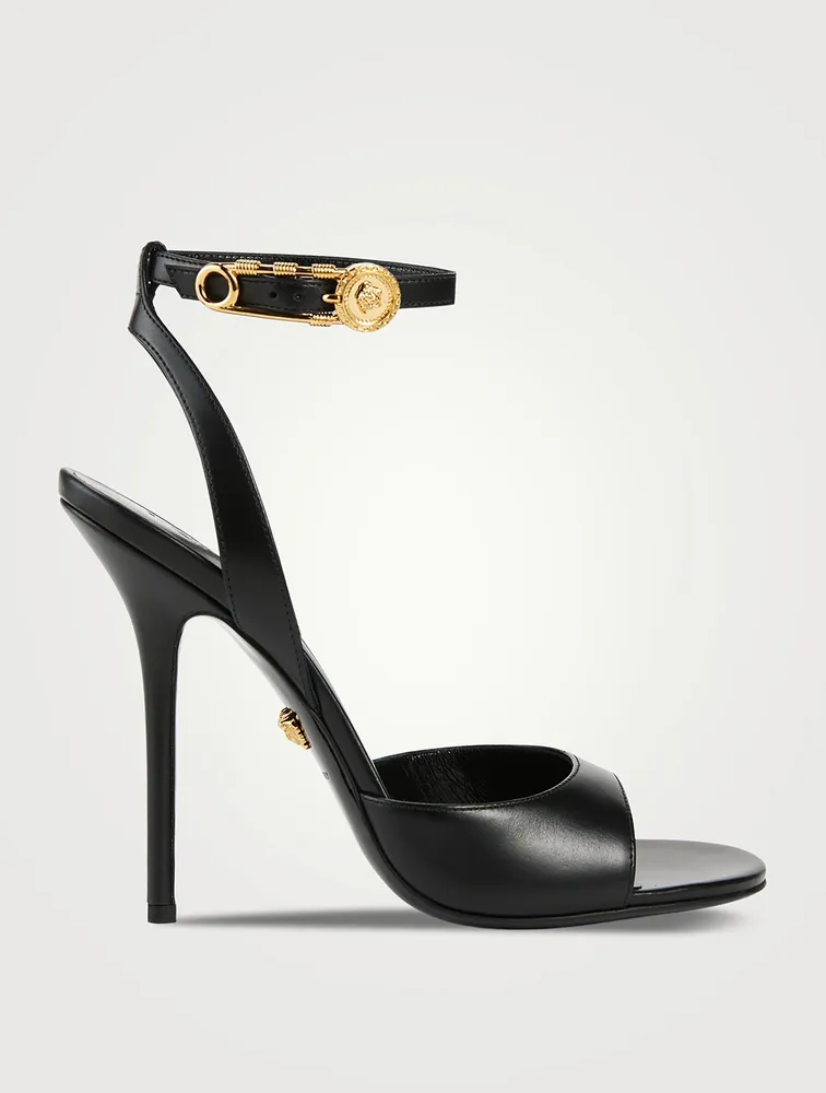 Safety Pin Leather Sandals