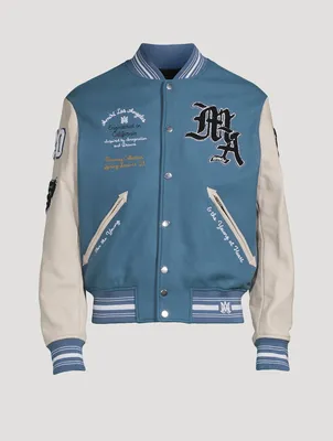 Wool-Blend Oversized Varsity Jacket