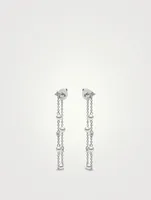 Trend 18K White Gold Freshwater Pearl And Diamond Earrings