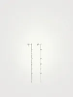 Trend 18K White Gold Freshwater Pearl And Diamond Earrings