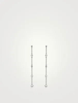Trend 18K Gold Freshwater Pearl And Diamond Earrings