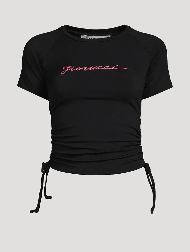 Squiggle Logo Ruched T-Shirt