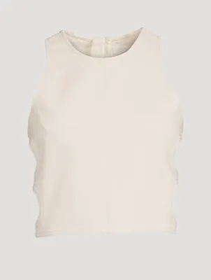 Cut-Out Cotton And Hemp Crop Top