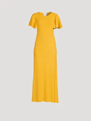 Cut-Out Wool Maxi Dress