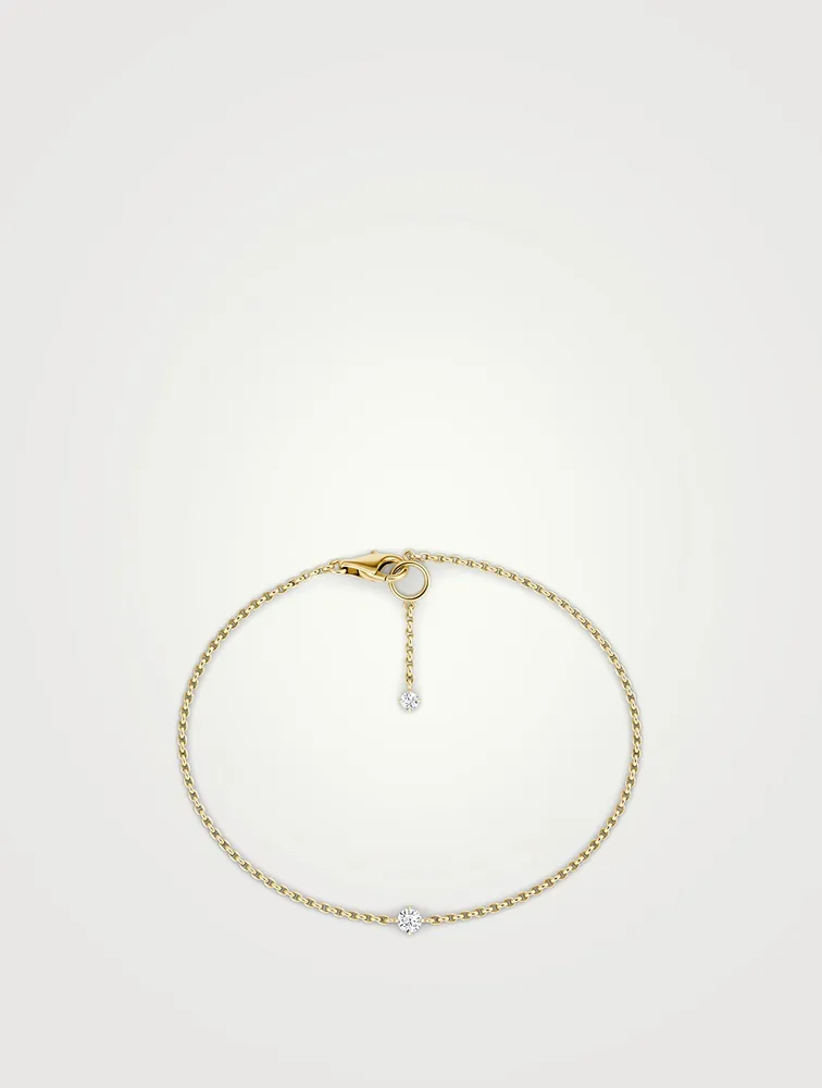 14K Gold Duo Lariat Bracelet With Lab Grown Diamonds