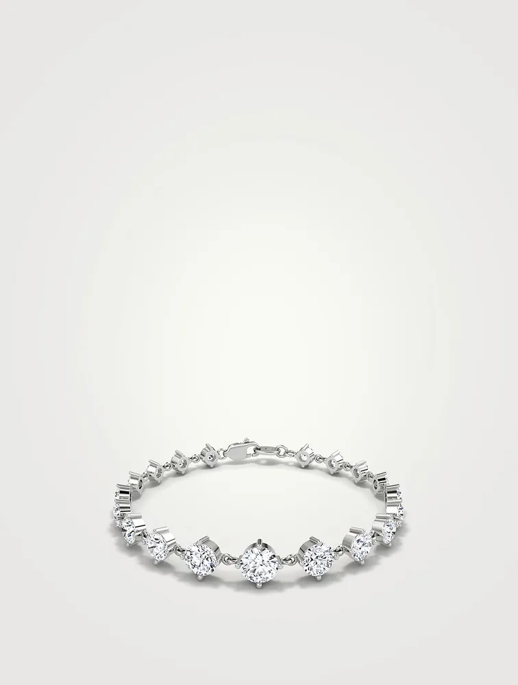 14K White Gold Linked Tennis Bracelet With Lab Grown Diamonds