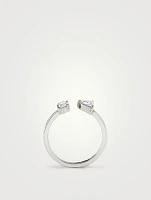 14K Gold Oval And Trillion Mixed Cuff Ring With Lab Grown Diamonds