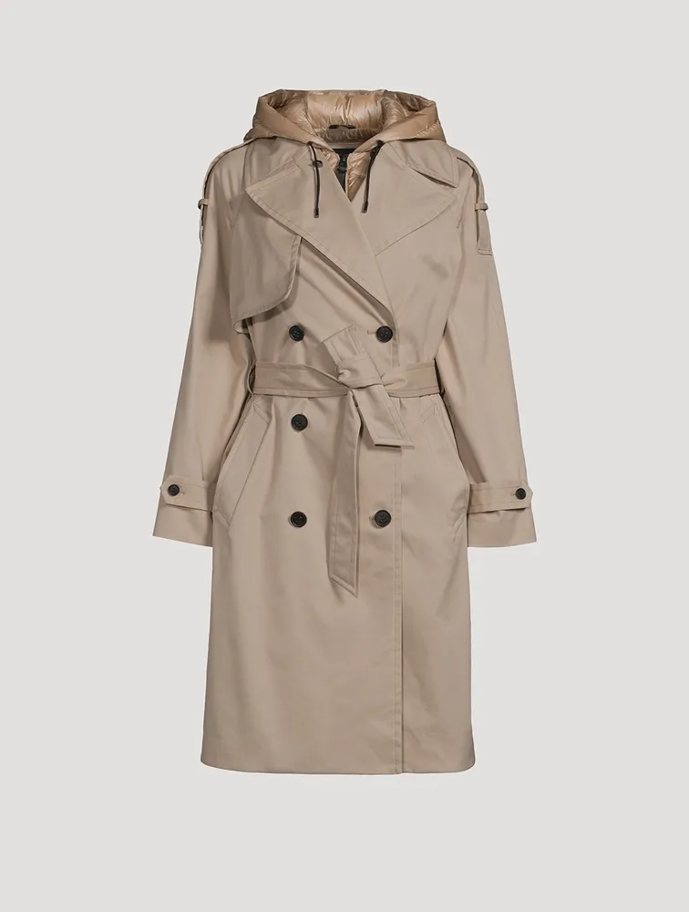 Trisha Double-Breasted Down Trench Coat
