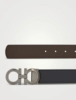 Gancini Leather Reversible Belt