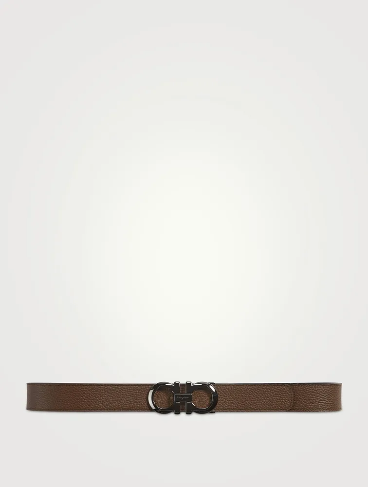 Gancini Leather Reversible Belt