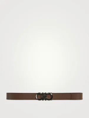 Gancini Leather Reversible Belt