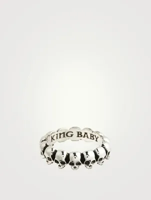 Silver Skull Infinity Ring