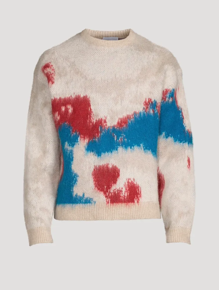 Mohair Jacquard Crewneck Sweater