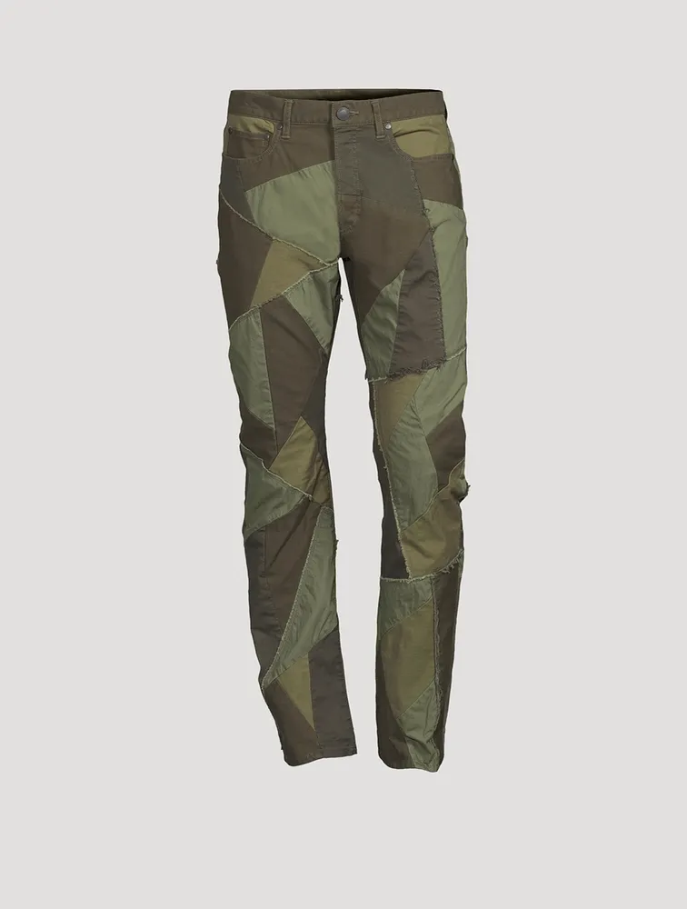 Patchwork Straight-Leg Jeans