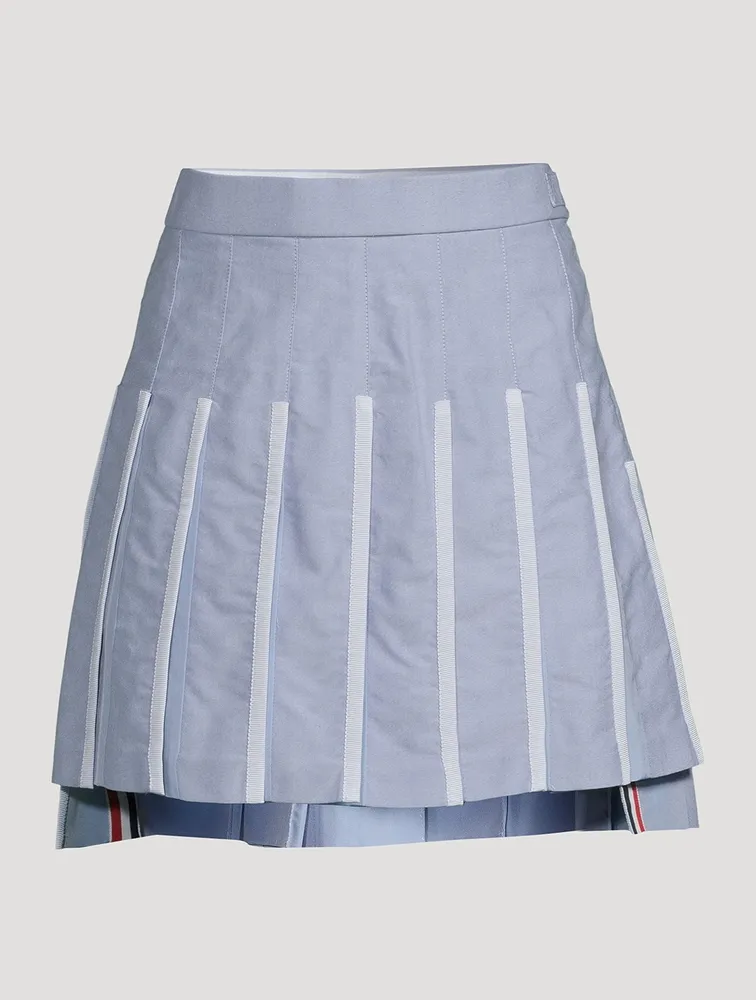 Organza Oxford Pleated Mini Skirt