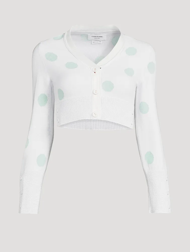 Cashmere Polka Dot Cropped Cardigan