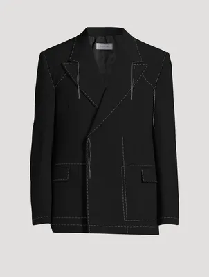 Wool-Blend Double-Breasted Jacket