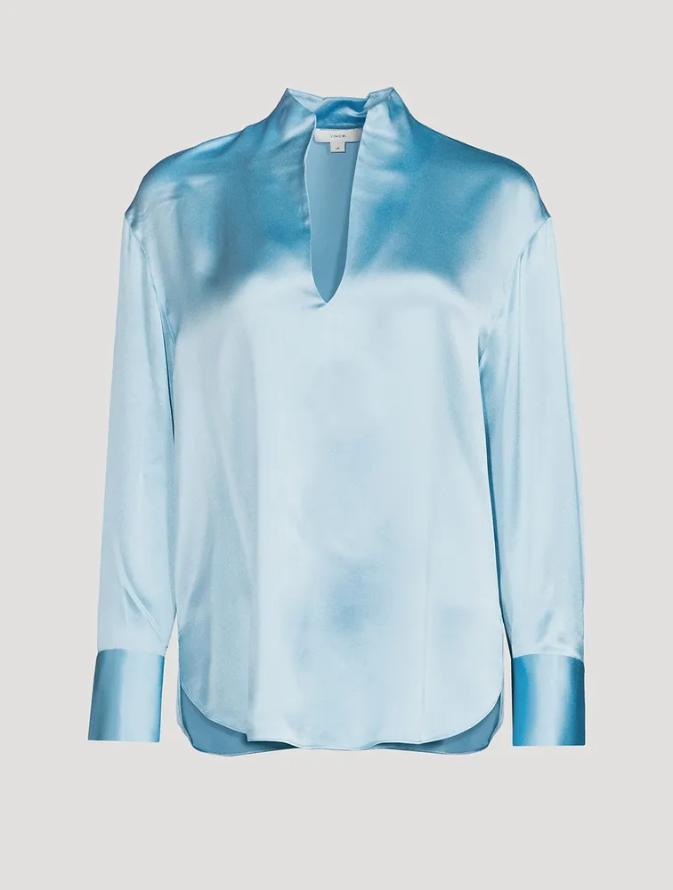 Long Sleeve Split-Neck Top