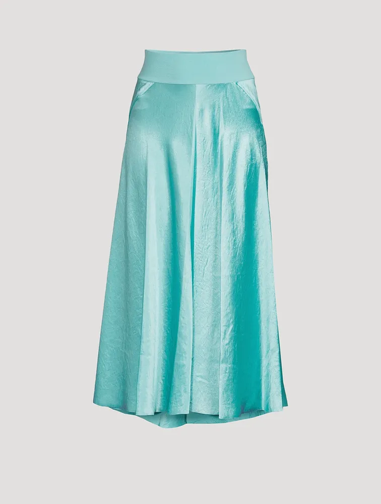 Rib-Trim Raw-Edge Skirt
