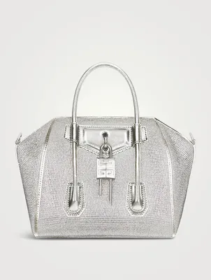 Mini Antigona Lock Metallic Leather Bag