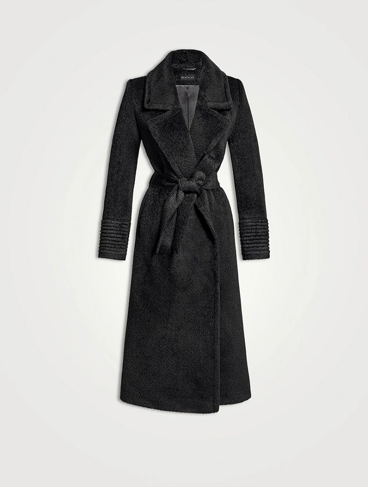 Bouclé Alpaca Wrap Coat