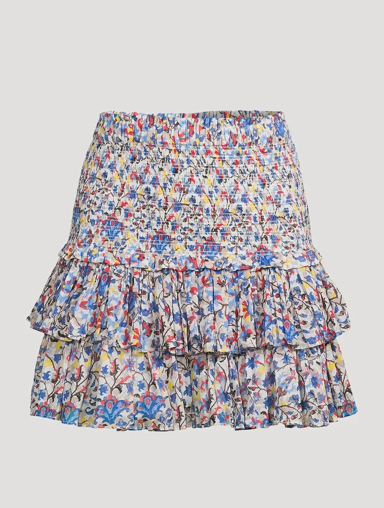 Naomi Smocked Mini Skirt Floral Print