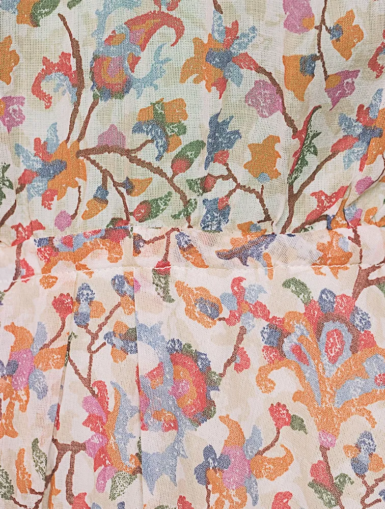 Galoa Cotton Midi Dress Floral Print