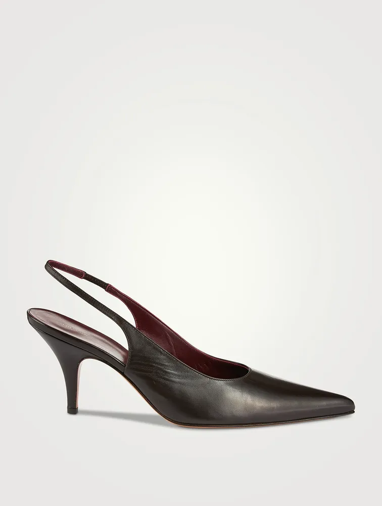 Sling Point Leather Pumps
