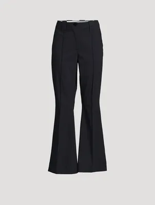 Bootcut Trousers Pinstripe Print