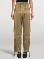 Washed Satin Cargo Pants