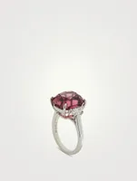 Platinum Pink Tourmaline Ring With Diamonds