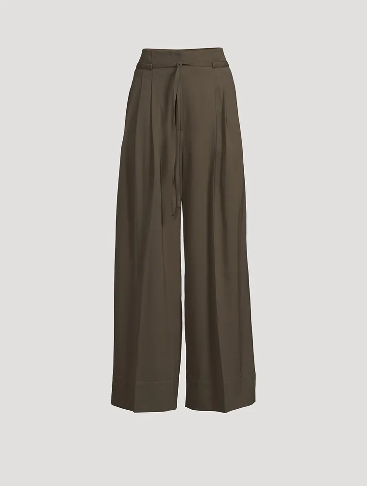Wide-Leg Wool Trousers