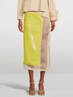 Silk And Sequin Midi Skirt