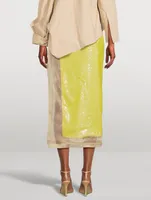 Silk And Sequin Midi Skirt
