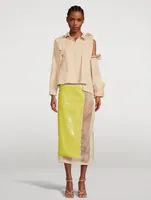 Silk And Sequin Midi Skirt