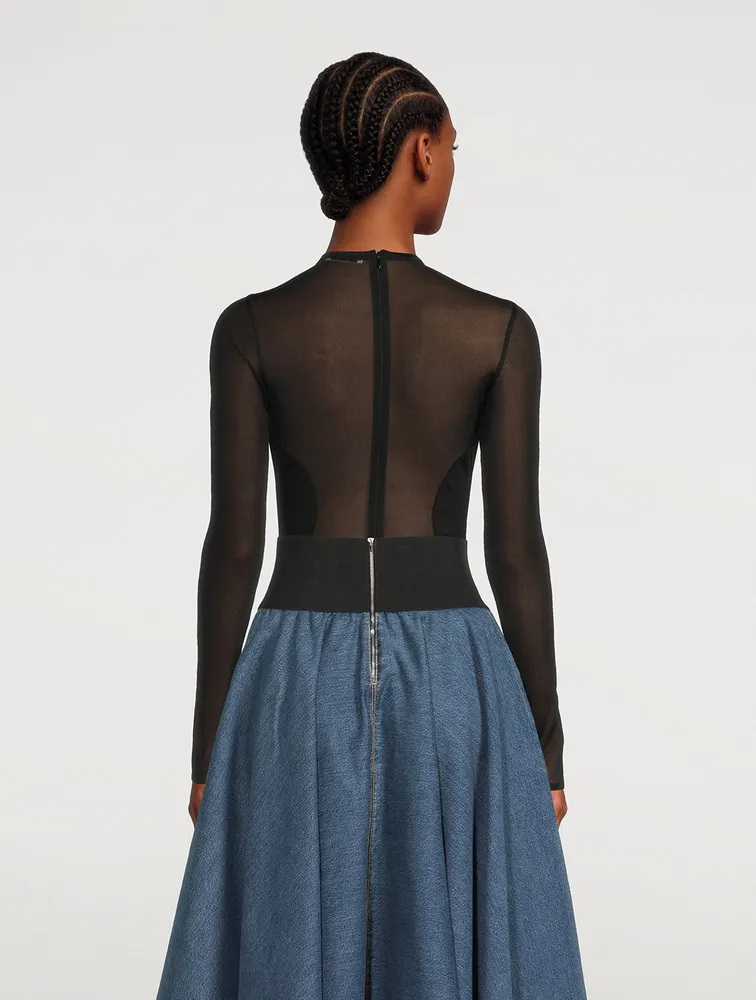 Sheer Crêpe Bodysuit