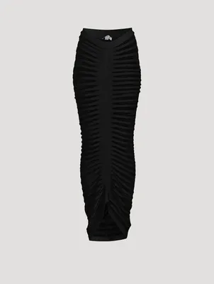 Velvet And Mesh Maxi Skirt