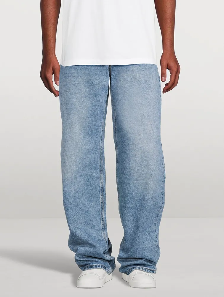 Contrast-Effect Oversized Jeans