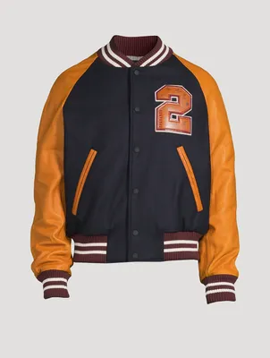 Wool-Blend Varsity Bomber Jacket