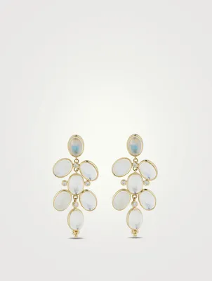 18K Gold Blue Moonstone Drop Earrings