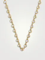 18K Gold Blue Moonstone Link Necklace