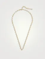 18K Gold Blue Moonstone Link Necklace